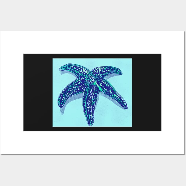 Starfish in Blue Wall Art by CarrieBrose